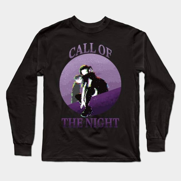 COTN12 Fanart Glitch Nazuna Nanakusa x Kou Yamori Call of the Night Yofukashi no Uta Couple Wallpaper Streetwear Style Vintage Sunset Vampire Anime Girls Characters Season 2 Animangapoi August 2023 Long Sleeve T-Shirt by Animangapoi